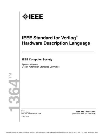 IEEE Standard for Verilog Hardware Description Language (IEEE Std 1364-2005)