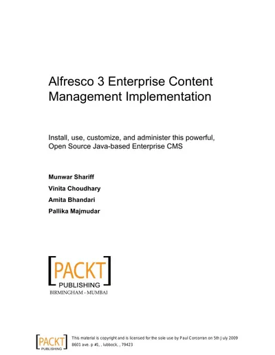 Alfresco 3 Enterprise Content Management Implementation