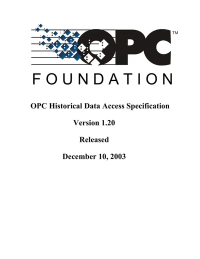 OPC Historical Data Access Specification (Version 1.20)