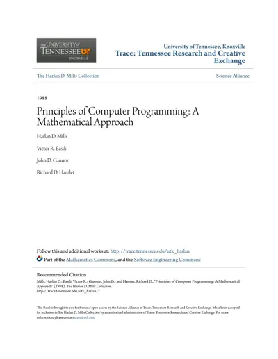 Principles of Computer Programming: A Mathematical Approach