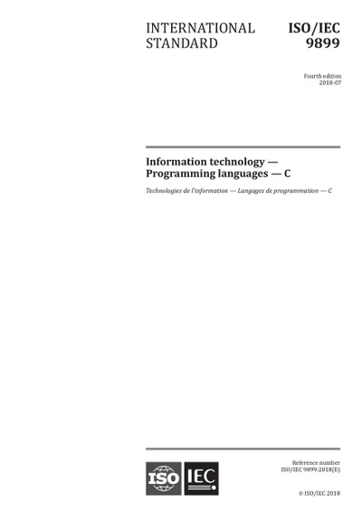 ISO/IEC 9899:2018 — Information technology — Programming languages — C