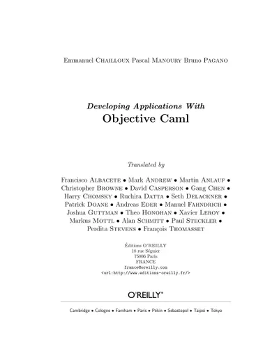Developing Applications With Objective Caml