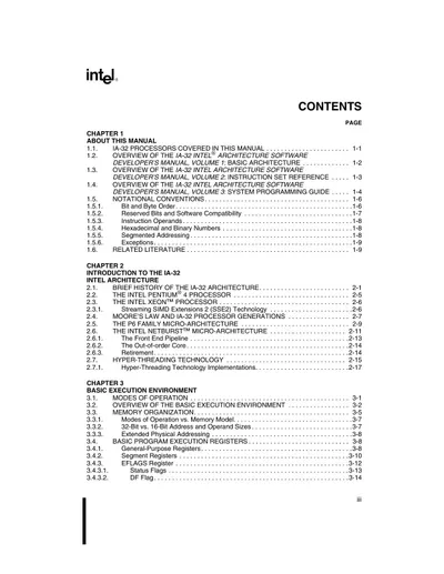 IA-32 Intel® Architecture Software Developer’s Manual Volume 1: Basic Architecture