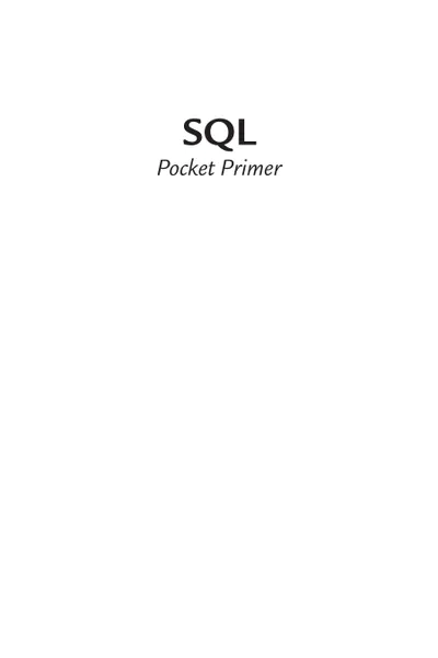 SQL Pocket Primer