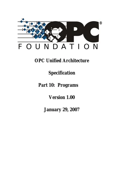 OPC Unified Architecture Specification Part 10: Programs Version 1.00