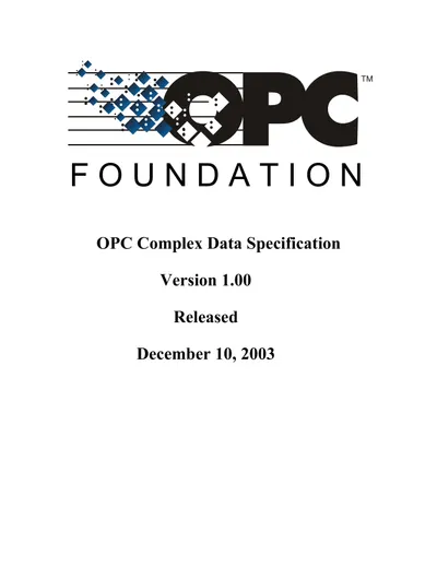 OPC Complex Data Specification Version 1.00