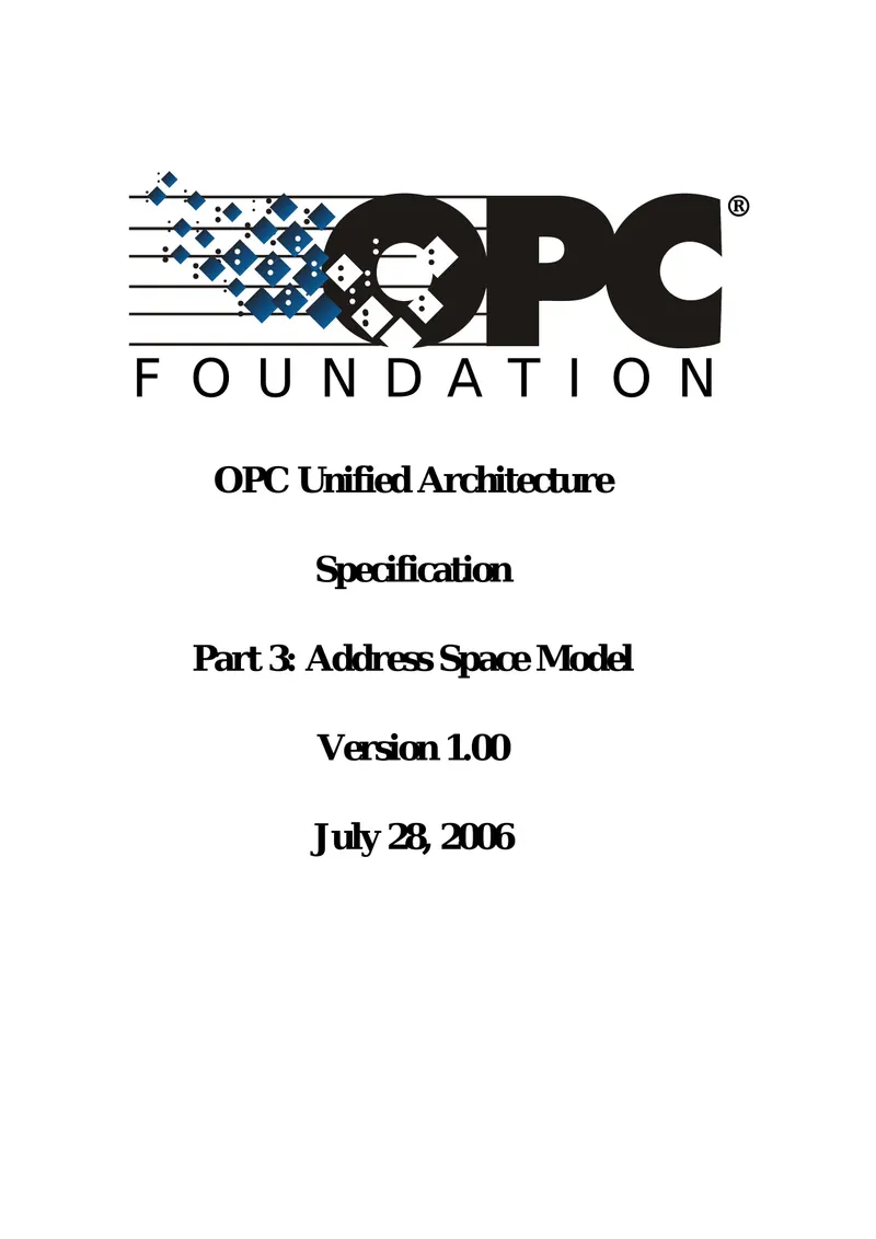 OPC Unified Architecture Specification Part 3: Address Space Model Version 1.00