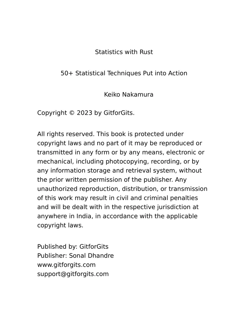 Statistics with Rust: 50+ Statistical Techniques Put into Action