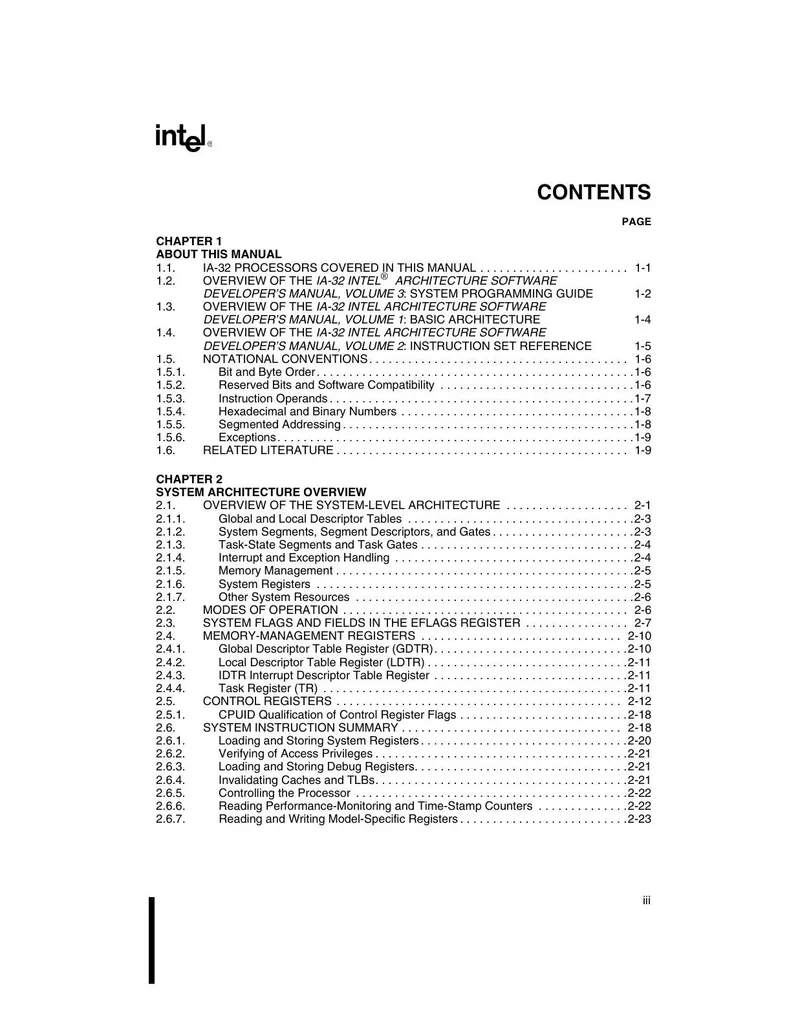 IA-32 Intel® Architecture Software Developer's Manual Volume 3: System Programming Guide