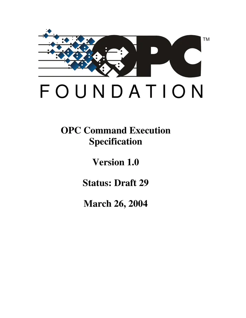 OPC Command Execution Specification (Version 1.0)