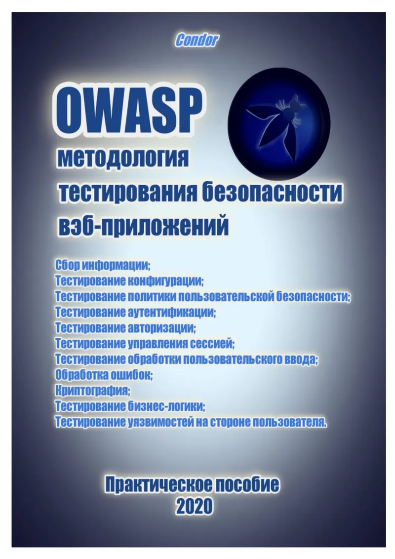 OWASP. Руководство по тестированию веб-безопасности, 2020г.