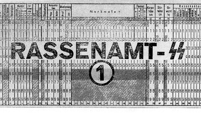 Picture of a punch card used by IBM in concentration camps